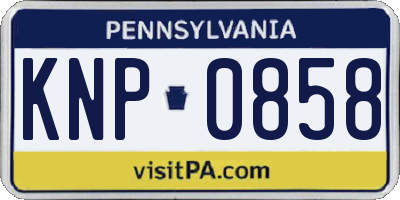 PA license plate KNP0858