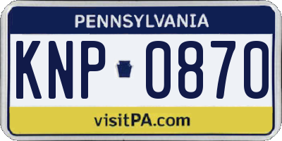 PA license plate KNP0870