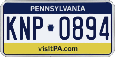 PA license plate KNP0894
