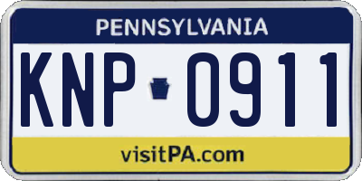 PA license plate KNP0911