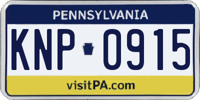 PA license plate KNP0915
