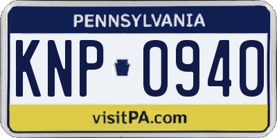 PA license plate KNP0940