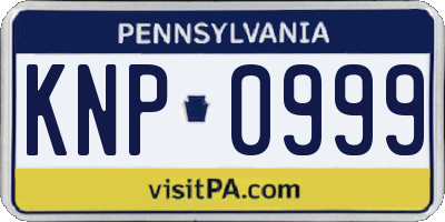 PA license plate KNP0999