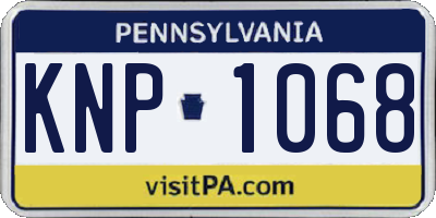 PA license plate KNP1068