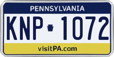 PA license plate KNP1072