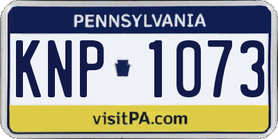 PA license plate KNP1073