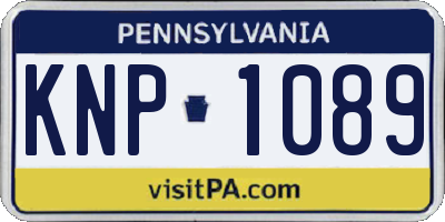 PA license plate KNP1089