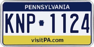 PA license plate KNP1124