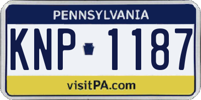 PA license plate KNP1187