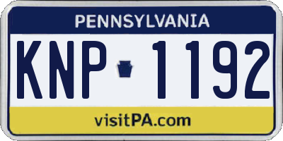 PA license plate KNP1192