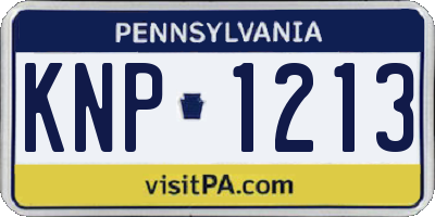 PA license plate KNP1213