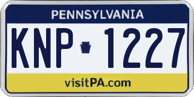 PA license plate KNP1227