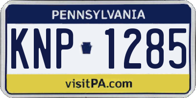 PA license plate KNP1285
