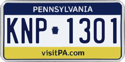 PA license plate KNP1301