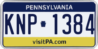 PA license plate KNP1384