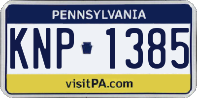 PA license plate KNP1385