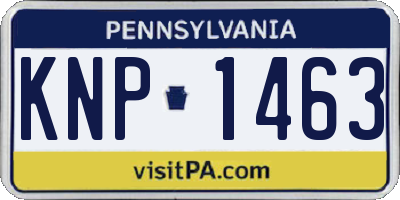 PA license plate KNP1463