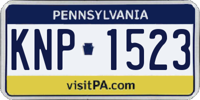 PA license plate KNP1523