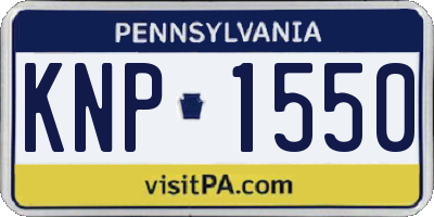 PA license plate KNP1550