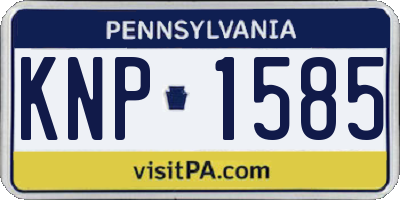 PA license plate KNP1585