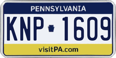 PA license plate KNP1609