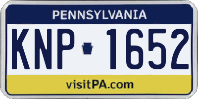 PA license plate KNP1652