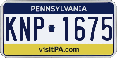 PA license plate KNP1675
