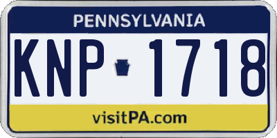 PA license plate KNP1718
