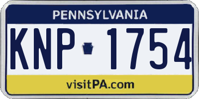 PA license plate KNP1754