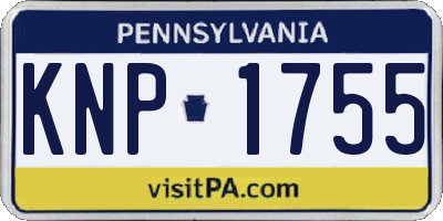 PA license plate KNP1755