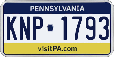 PA license plate KNP1793