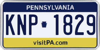 PA license plate KNP1829
