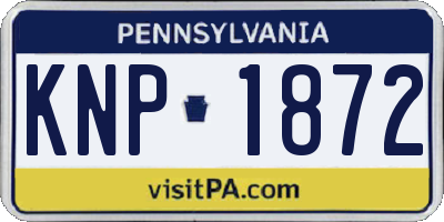 PA license plate KNP1872