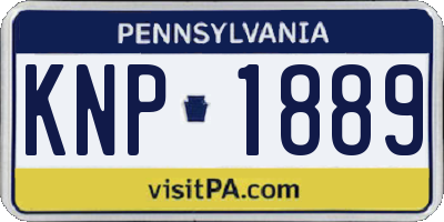 PA license plate KNP1889