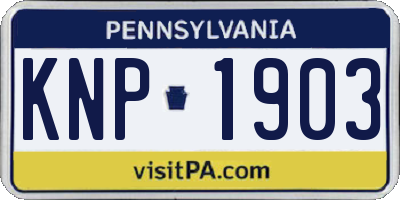 PA license plate KNP1903