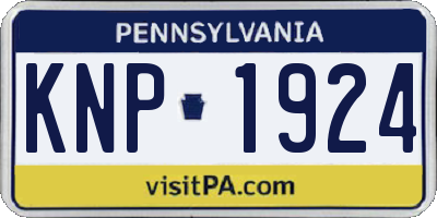 PA license plate KNP1924