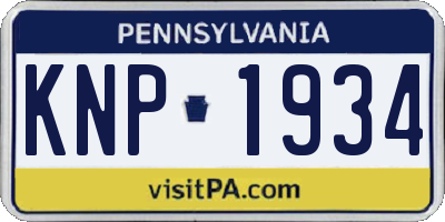 PA license plate KNP1934