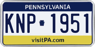 PA license plate KNP1951