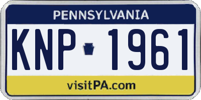 PA license plate KNP1961
