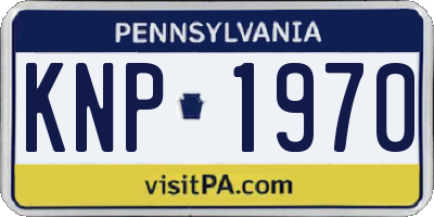 PA license plate KNP1970