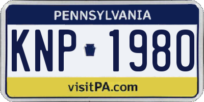PA license plate KNP1980