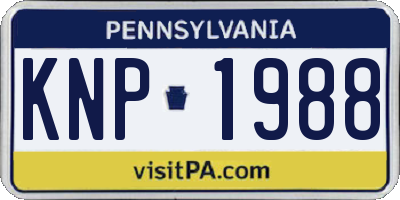 PA license plate KNP1988