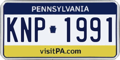 PA license plate KNP1991