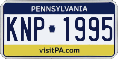 PA license plate KNP1995