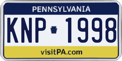 PA license plate KNP1998