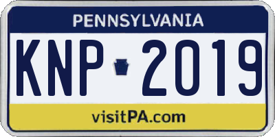 PA license plate KNP2019