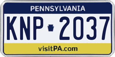 PA license plate KNP2037