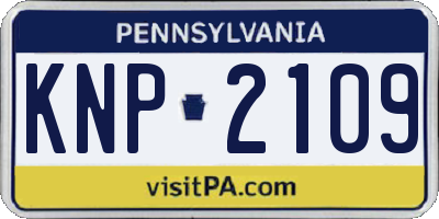 PA license plate KNP2109