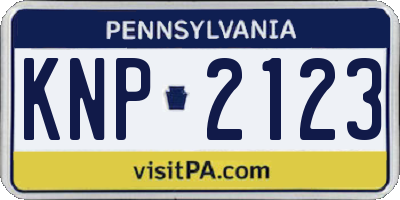 PA license plate KNP2123