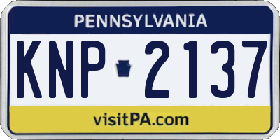PA license plate KNP2137